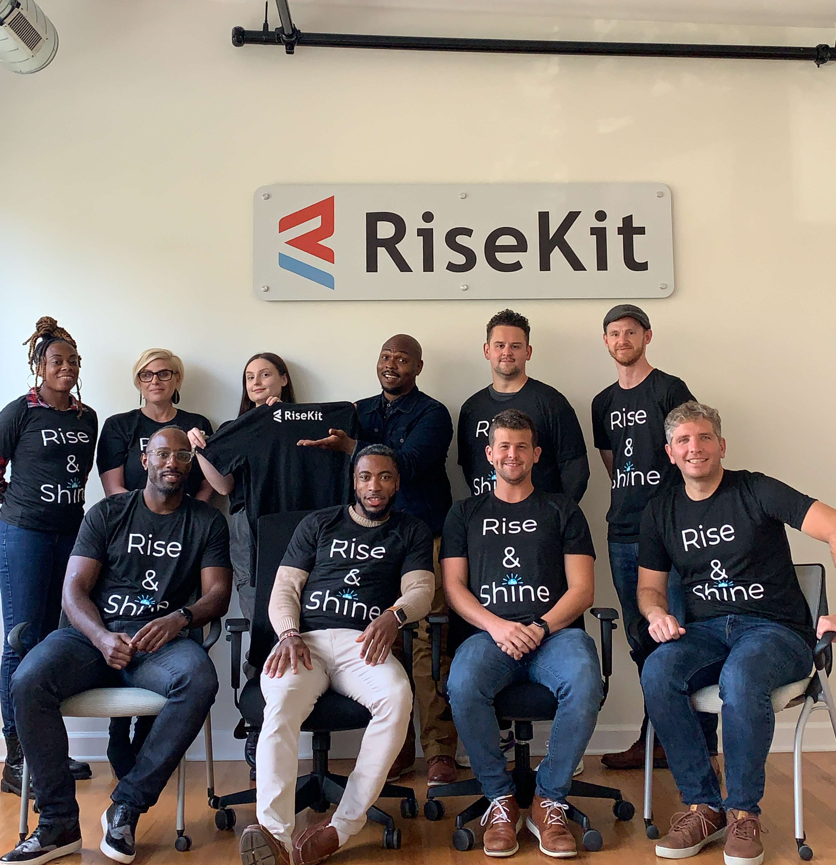 RiseKit Team celebrates latest round of funding.